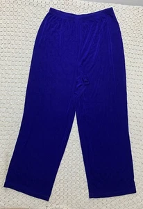 Citiknits Pull On Pants Women XL Straight Knit Travel Purple Elastic Waist Usa - Picture 1 of 9