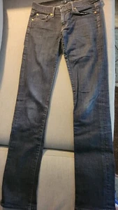 Pantalones de mezclilla Kimmie de pierna recta lavado azul oscuro 7 For All Mankind para mujer, talla 28 - Imagen 1 de 4