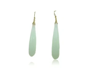 Earrings for women 18k yellow gold topaz Dangle Solid gemstone not Natural Italy - Picture 1 of 3