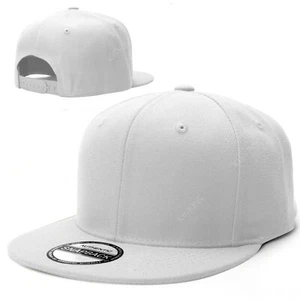 Snapback Hat Flat Baseball Cap Trucker Solid Plain Blank Men Hip Hop Army CS - Picture 1 of 90
