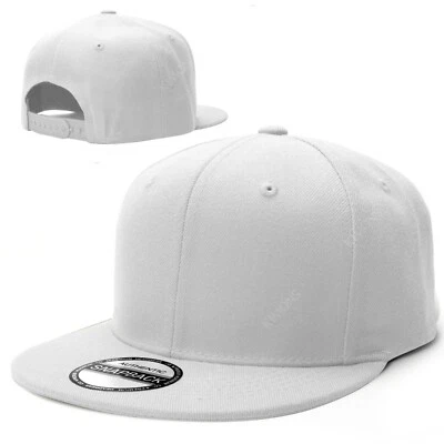Snapback Hat Flat Baseball Cap Trucker Solid Plain Blank Men Hip Hop Army CS - Image 1 of 4
