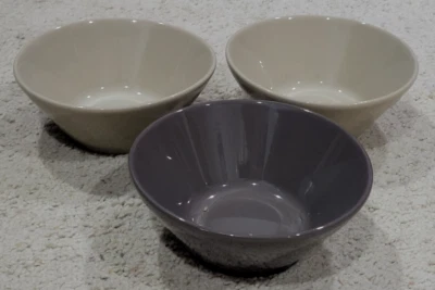 3 - PAMPERED CHEF Cereal Soup BOWLS – 6 ½”, 1 Graystone & 2 Sandstone - LNC - Image 1 of 4