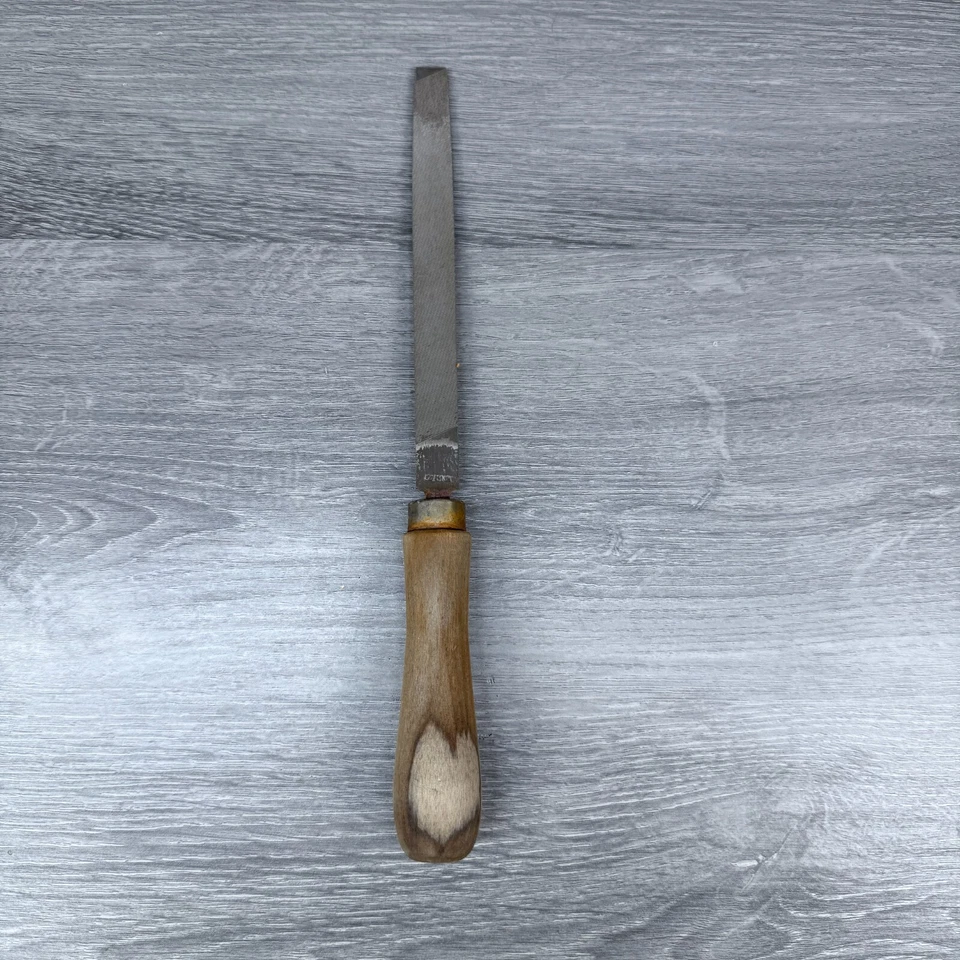 Vintage Craftsman 6" File Single Cut w/ Wood Handle 10.5"L Overall Stained - Image 1 of 4
