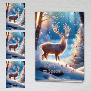 Christmas Card for All Relatives, Family, Special Friends A5 Reindeer Forest - Picture 1 of 62