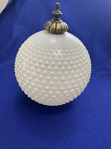 Vintage White Milk Glass Industrial Flush Mount Ceiling Light Large Shade Globe