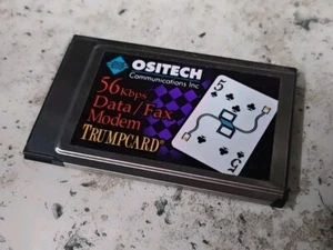 400111-001 Ositech Five of Clubs III 56 Kbps Daten/Fax Modem PC Karte für Zoll etc - Bild 1 von 1