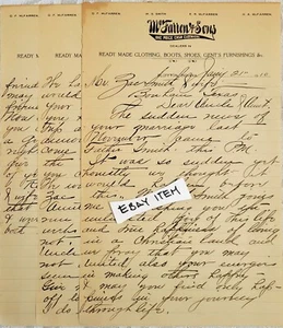 1910 STIVALI ABBIGLIAMENTO PRONTI BLUFFTON INDIANNA LETTERA 3 PG MCFARREN & SONS - Foto 1 di 4