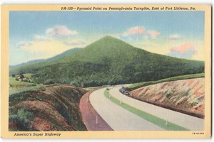 Pyramid Point auf Pennsylvania Turnpike, Fort Littleton, PA Vintage Postkarte COCO1. - Bild 1 von 2