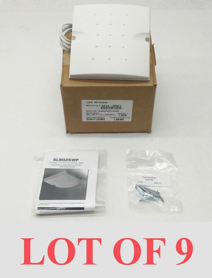 NEW LOT 9 LAIRD SL8025WP MULTI-BAND OMNI ANTENNA 4DBI 806-960 1710-2500 MHz - Image 1 of 4