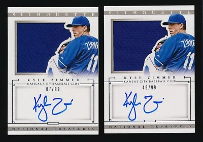 (x2) 2014 帕尼尼国家宝藏剪影签名/99 凯尔·齐默 #32 签名批量 — 第 1/2 张图片