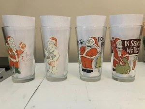 Used 4 The Simpsons Christmas Pint Glass Homer Santa Claus - see photos - Picture 1 of 13