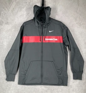 Nike Alabama Crimson Tide Hoodie Mens XL Gray Full Zip Fleece Therma-Fit Hood - Picture 1 of 12