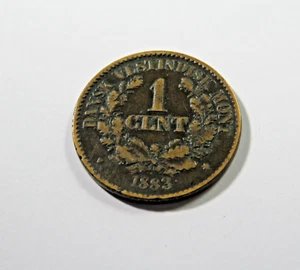 Dänisch Westindien Bronze Cent 1883, KM 68 - Bild 1 von 2