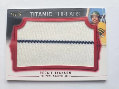 2011 Topps Marquee Titantic Threads Reggie Jackson Jumbo Relic TTJR  /75 - Image 1 of 2