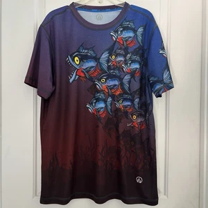 Ink N Burn Men’s Dark Purple Maroon Fish Tee Size 2XL - Picture 1 of 8