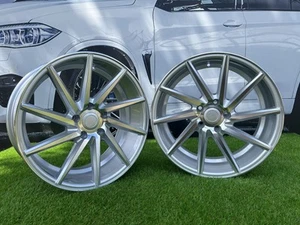 4X R18 Inch 5X112 Vossen CVT Style Silver Polished Wheels: Fits For Audi VW Seat - Picture 1 of 7