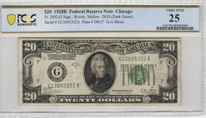 Fr.2052-G 1928B Chicago $20 Gold on Demand Federal Reserve Note PCGS VF 25 - Picture 1 of 2