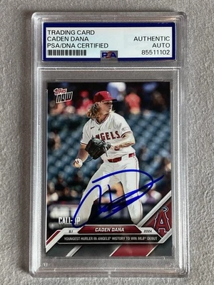 ANGELS- CADEN DANA AUTOGRAPH 2024 TOPPS NOW MLB DEBUT CALL-UP PSA SLAB - Image 1 of 2