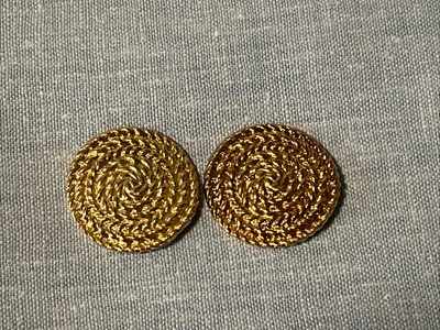 Clips para zapatos vintage texturizados tono dorado hechos por Bluette en Francia años 80 Foto 1 de 4