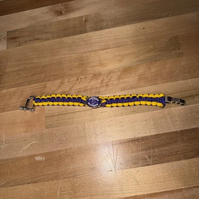 Minnesota Vikings Paracord Bracelet 11.5” w/ Silver Medallion – New - Image 1 of 2