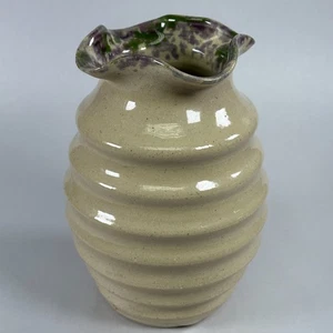 Cross Creek Pottery Fluted Rim Vase - Seagrove NC - Picture 1 of 4