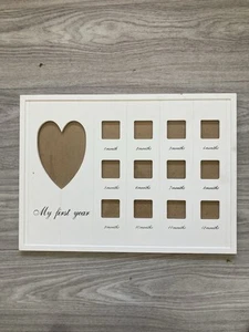 New Rectangular 'My First Year' Picture Frame / Multi Photo Frame / Baby 14”x19” - Picture 1 of 5