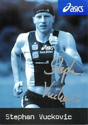 Stephan Vuckovic Triathlon Autogrammkarte Olympia 2000 Silbermedaille - Bild 1 von 2