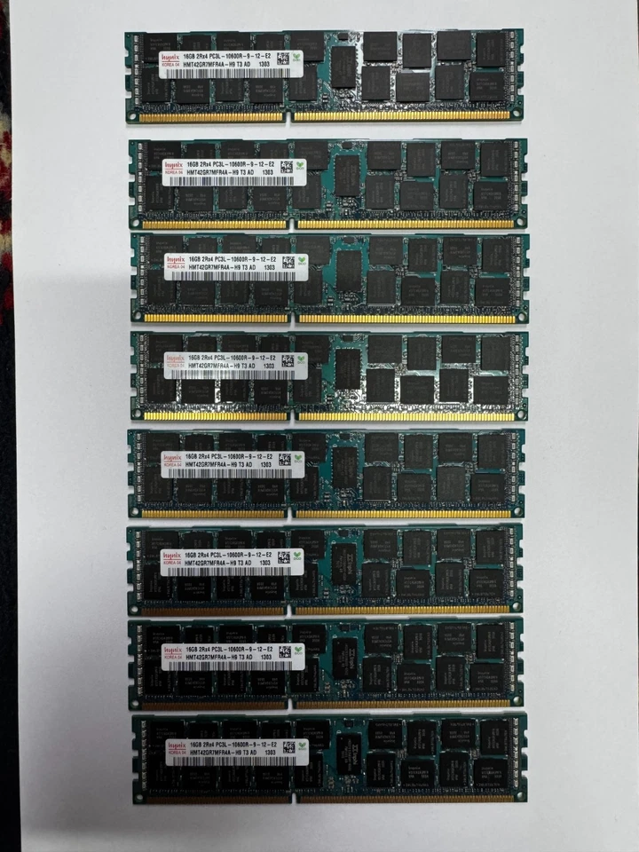 128GB 8x Hynix 16GB 2Rx4 PC3L 10600R ECC 1333MHz RDIMM DDR3 DELL HP LENOVO IBM - Image 1 of 2