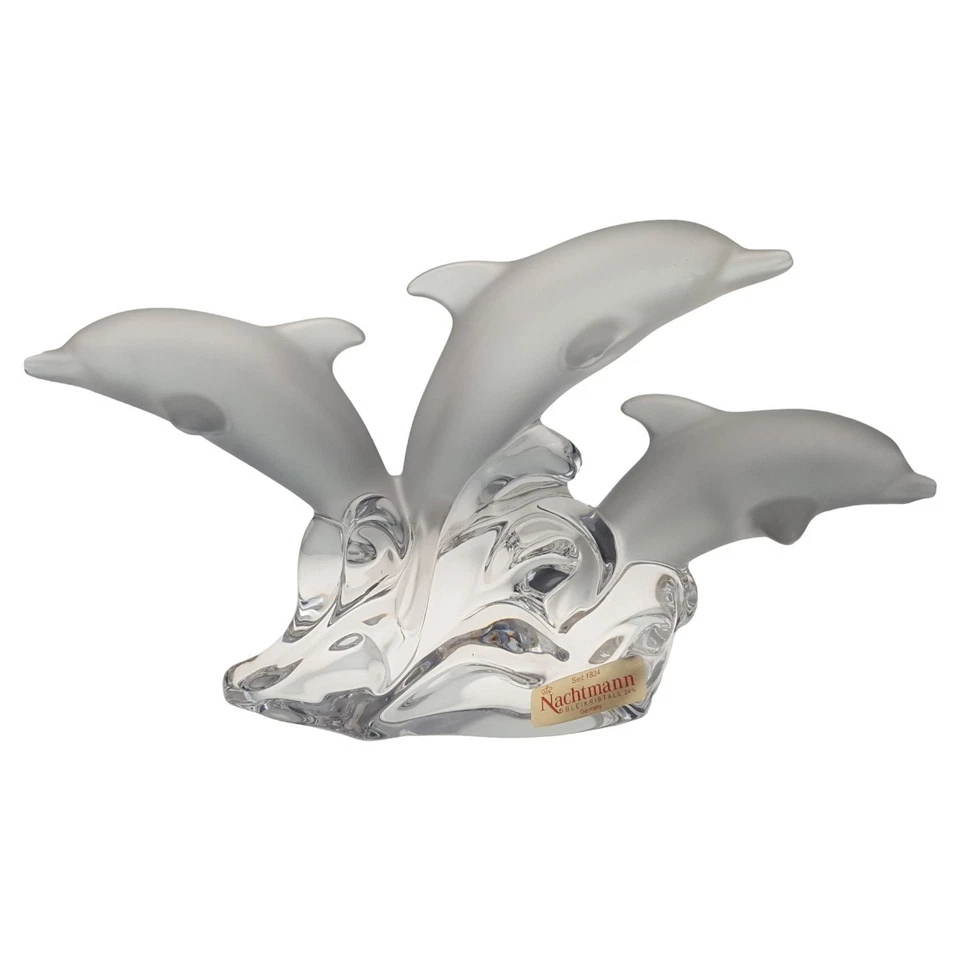Nachtmann Figur Skulptur Briefbeschwerer 3 Delphine auf Welle  - Bild 1 von 4