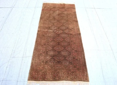 2'8x6'3 ft Afghan Handmade Oriental Rug, Terracotta Turkmen Tribal Runner Rug - Image 1 of 4
