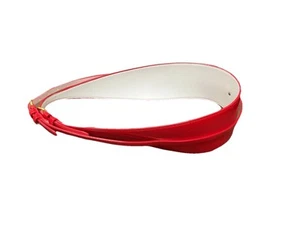 Women Sz 12 Patent Faux Leather Red Corset Double Belt With Buckles 3.25”W - Picture 1 of 6