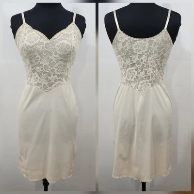 Vintage Vanity Fair Corto Tricot Nylon Encaje Slip Talla 34 Marfil Hecho en EE. UU. Foto 1 de 4