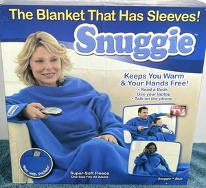 Snuggie BLUE As Seen On TV Wearable Blanket Sleeves Fleece Sweatshirt NEW - Picture 1 of 8