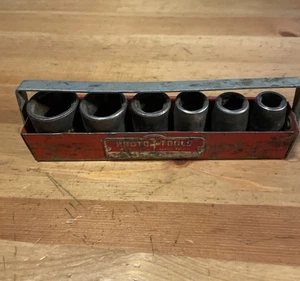 Proto Tools Set No 7400 D 1/2” Impact Socket With Metal Tray SAE Vintage USA  - Picture 1 of 11
