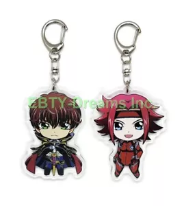 Set of 2 Code Geass Anime Acrylic Keychain Kallen Stadtfeld, Suzaku Kururugi v1 - Picture 1 of 2