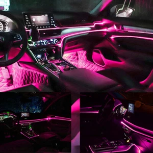 Pink LED Auto Car Interior Decor Atmosphere Wire Strip Light Lamp Accessories - Picture 1 of 12