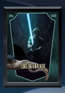 DIGITALE Topps Star Wars Card Trader SWCT Luke Skywalker super raro verde Farmboy - Foto 1 di 4