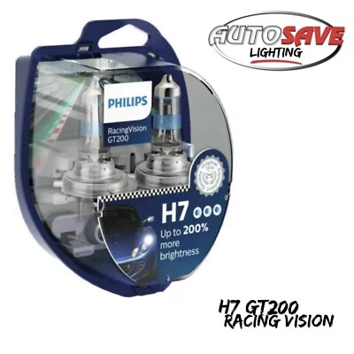 Philips RacingVision GT200 Car Headlight Bulbs H7 (Twin) *NEW 2022* 12972RGT200 - Image 1 of 4