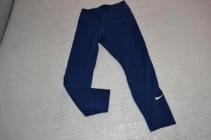 31823-a Nike Gym Pants Leggings Capris Size XS Extra Small Blue Polyester Girls - Picture 1 of 10