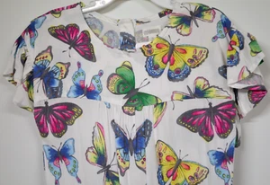 Butterfly Jumpsuit Girls Gymboree White XS 4 Multicolor Ruffle short sleeve pant - Picture 1 of 13