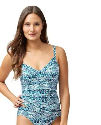 Camiseta tankini Tommy Bahama Caledon Sea Floral Isles cuello en V con aros Foto 1 de 2