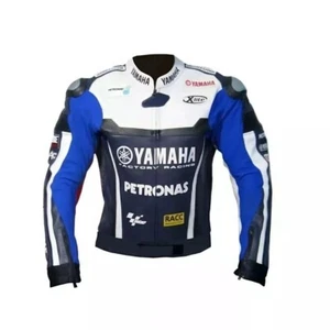 Yamaha Racing Leather Motorcycle Jacket – Real Cowhide Biker Jacket - Picture 1 of 4