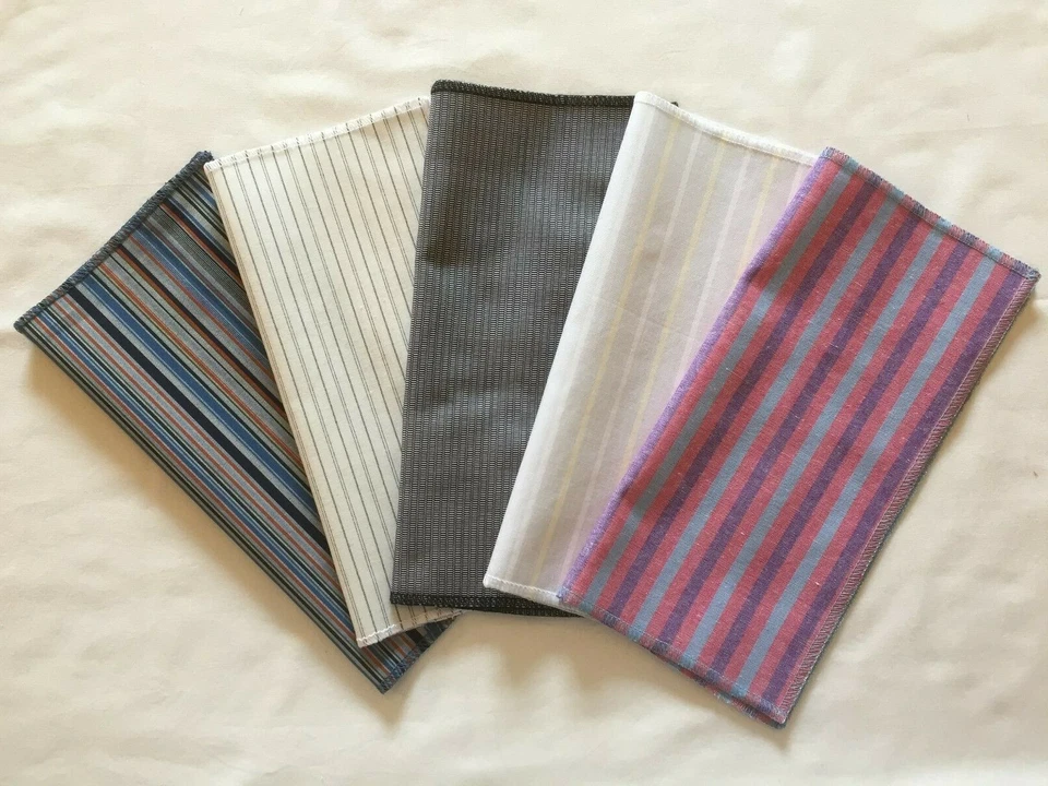 STRIPE STRIPED 1 – Top Pocket Square Hanky Handkerchief – Mods - Handmade in UK - Image 1 of 1