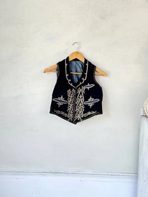 French antique small Theatrical Costume purple velvet jacket vest gold metallic - Image 1 of 4