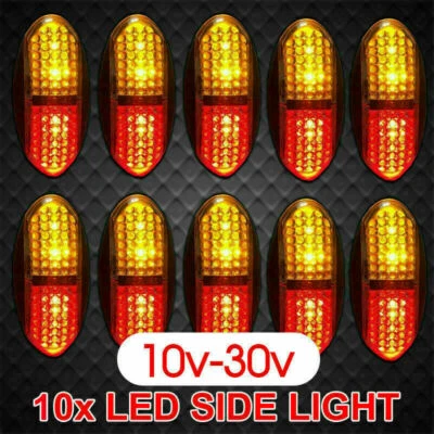 LED Trailer Truck 10x 10v-30v Side Marker Amber Red Clearance Lights Indicators - Image 1 of 4