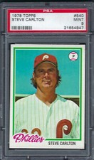 1978 Topps #540 STEVE CARLTON HOF Set Break Philad Phillies CENTERED MINT PSA 9