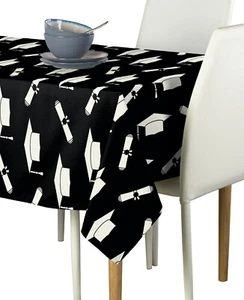 Graduation Cap & Diplomas Signature Tablecloth - Assorted Sizes! - Picture 1 of 1