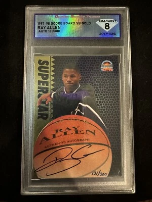 Ray Allen /300  1997 SCORE BOARD GOLD On Card AUTO Autograph Superstar SB DSG 8 - Image 1 of 2