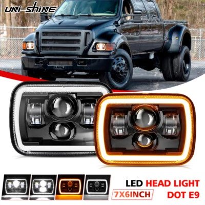 2x 7X6 5x7" LED Headlight DRL for Ford Super Duty Truck F550 F650 F750 F600 F700 - Image 1 of 4
