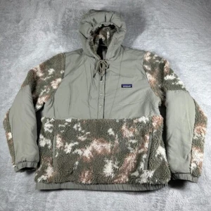 Patagonia Jacket Womens Large Shelled Retro X Pullover Fleece Coat Hooded Camo - Picture 1 of 14
